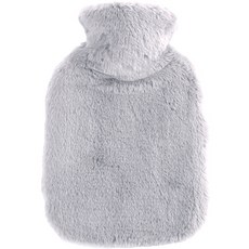 生活愛讚 刷毛保溫熱水袋 熱敷袋 麻灰色 1000ml, 1套