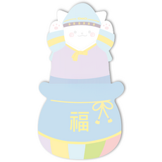 Donna & Deco Meow 福袋棉質翻蓋明信片卡片套組 Meow Doryeong, 1套, 藍色