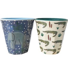 rice 孩童印花水杯2入組 S號, 大象款+鱷魚款, 170ml, 1組