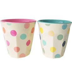 rice 孩童印花水杯2入組 S號, 粉點款+綠點款, 170ml, 1組