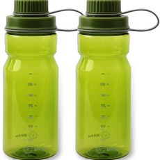彩色透明水壺 2入, 600ml, 綠色