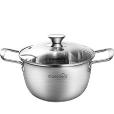 Casabeni Olli系列IH電磁爐適用不鏽鋼雙耳鍋, 銀色, 20cm, 1個