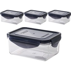 Incense 透明密封保鮮盒 長方形, 4個, 保鮮盒 580ml