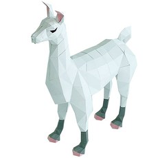 FLOWER MONACO 3D動物紙模型 羊駝, 1套, 混合色