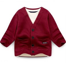 JELISPOON 童款簡約舒適素色V領針織外套