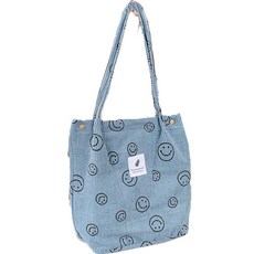 하이어리 스마일 코듀로이 캔버스백