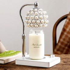 에인디 사라 캔들워머 + 리얼 캔들 460g 선물세트, 라벤더, 실버화이트