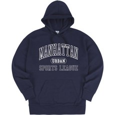 에어플레인 맨하탄 레터링 오버핏 후드티