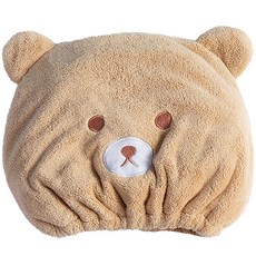 트레이드미 곰모양 드라이 타올 샤워캡 26 x 30 cm 80g, 브라운, 1개