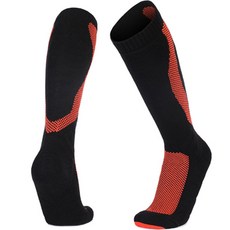 薄荷綠女款運動長筒登山襪, 黑色 橘色