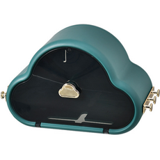 프렌치코다 욕실 벽걸이 선반 티슈 케이스, 그린, 1개