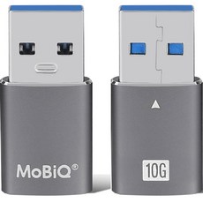 MobiQ Type A USB 3.2 到 Type C 轉換 OTG 10Gbps 高速性別深空灰色 2p, EM-ATC2P