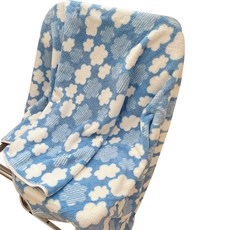 珊瑚絨浴巾, 1個, 藍色雲朵, 1入