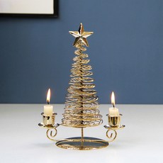 J&J 聖誕樹燭台雙座, 金色