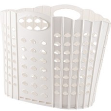 Block Mart 浴室可折疊洗衣籃, 白色