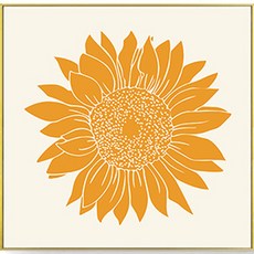 向日葵插畫畫框, 黃色