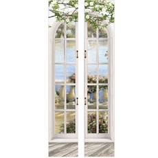 KUNIKUNI 門用室內裝飾貼紙 2入, 1