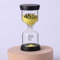Evero 簡約基本款彩色45分鐘沙漏, 黃色