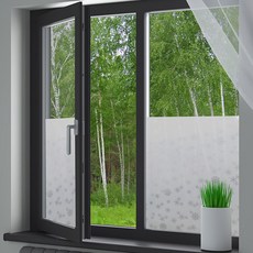 데코리아 재사용 가능한 물로만 붙이는 무점착 창문 시트지, 눈결정체(MUZ-003)