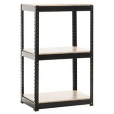 MICASA BONITA 조립식 앵글 3단 선반, 블랙