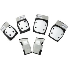 Yelmo 兒童護膝+護肘+護腕左右套組, 石灰+黑