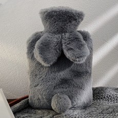 生活愛犬兔子保溫熱水袋熱敷袋 深灰色 1000ml, 1個