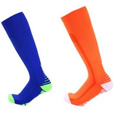 SNF 컬러풀 Performance 축구양말 2켤레 세트, 19(파랑 + 형광 무늬, 주황 + 흰색)