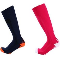 SNF 컬러풀 Performance 축구양말 2켤레 세트, 32(네이비 + 주황, 레드 + 흰색), 1개