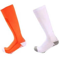SNF 컬러풀 Performance 축구양말 2켤레 세트, 35(주황 + 흰색, 흰색 + 회색), 1개
