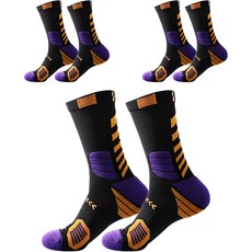 BYVID 登山籃球專用吸震襪 3雙入, 黑橘色