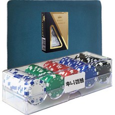 國際標準Vivid新色撲克籌碼100p+亞克力盒+皇家金ACE撲克牌+地墊套組, 混色(籌碼)/綠色(啞光)