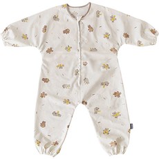 PRIELLE 孩童用泰迪印花連身衣, 米色