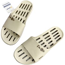 Utizen 防滑浴室排水衛浴拖鞋, 米色