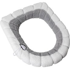 Coco Mart 泰迪絨刷毛馬桶坐墊套, 雲朵雙色灰, 1個