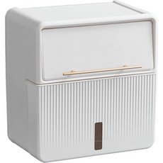 hillo 簡易免鑽孔衛生紙架 防水收納盒, 白色, 1個