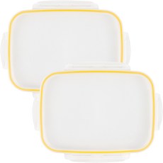 kitchen U 素色附蓋深款餐盤, 2個, 混合色