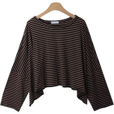 라라온 여성용 바델리 스트라이프 긴팔티