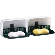 cleanis 雙層瀝水肥皂架, 1個, 綠色