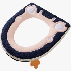 AtiHome 絲絨螃蟹提把馬桶蓋, 1個, 海軍藍