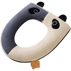 ArtiHome 天鵝絨大熊貓把手馬桶蓋, 1個, 灰色