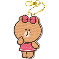 케이엠엘리홀딩스 3D 초코 키링 원형 보석십자수 DIY 키트 6 x 7.5 cm, 혼합색상, 1세트