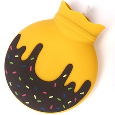 Love Life矽膠熱水袋+蒸熱包黃色, 1套