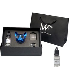 MFUTURE 鬥牛犬車用芳香劑 藍色 + 精油 15ml 2入 + 禮物提袋 代表, 1套, 爽身粉/皂香