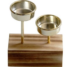 Moneta New Timer 木質燭台 ONE SIZE, 棕色