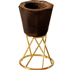 Moneta 八角極簡風木質燭臺 單一尺寸, 金色