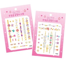 Tomini 閃亮珠寶紋身貼紙2件組, 1套, TT003, TT004