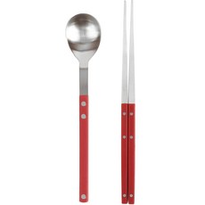 Bogen Santier 湯匙筷子組, 緞面胭脂紅, 湯匙 + 筷子, 1套