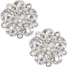 亮點寶石水鑽鈕扣 大寶石 25mm, 鎳白色, 2個