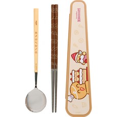 LiLFANT 跑跑薑餅人 Octa 好握真空匙筷餐具盒組, 混合色, 湯匙 + 筷子 + 餐具盒, 1個