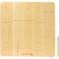 GabeFamily 蒙特梭利韓文描寫板 KS4101 學習卡, 原木